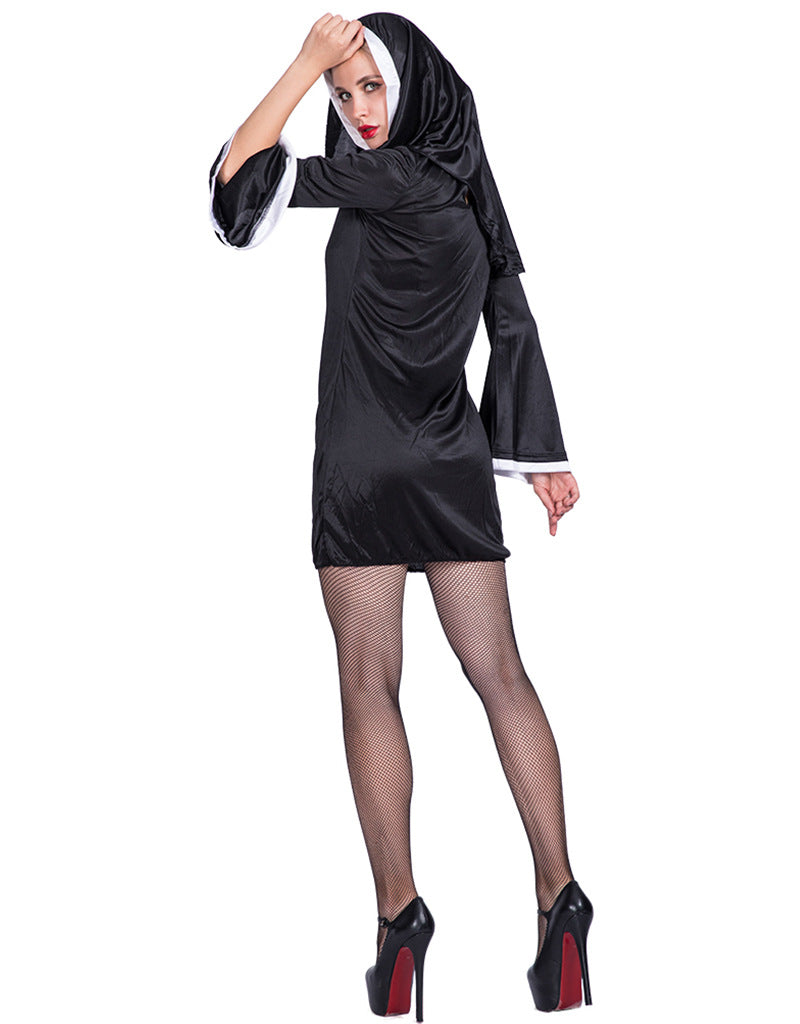 Easter Halloween Carnival Cosplay Party Costume Adult Nun Cosplay Stage Costume