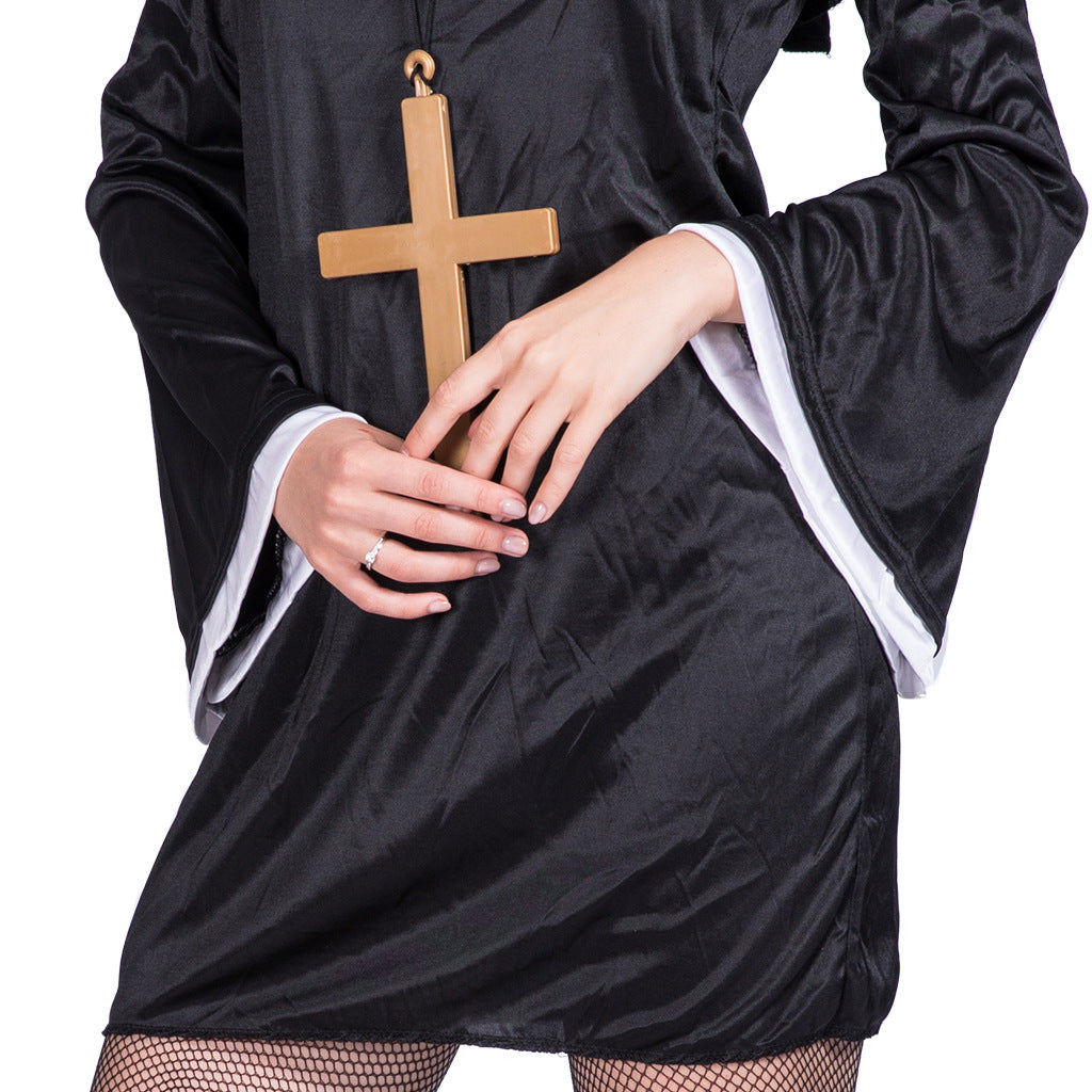 Easter Halloween Carnival Cosplay Party Costume Adult Nun Cosplay Stage Costume