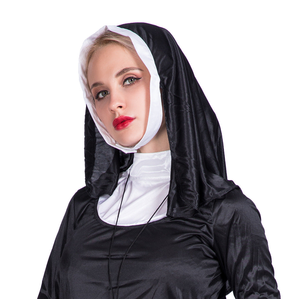 Easter Halloween Carnival Cosplay Party Costume Adult Nun Cosplay Stage Costume