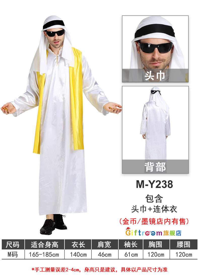 European and American Halloween Festival Party Costume Prince Adult Male Rich Man Gold Vest Outfit
