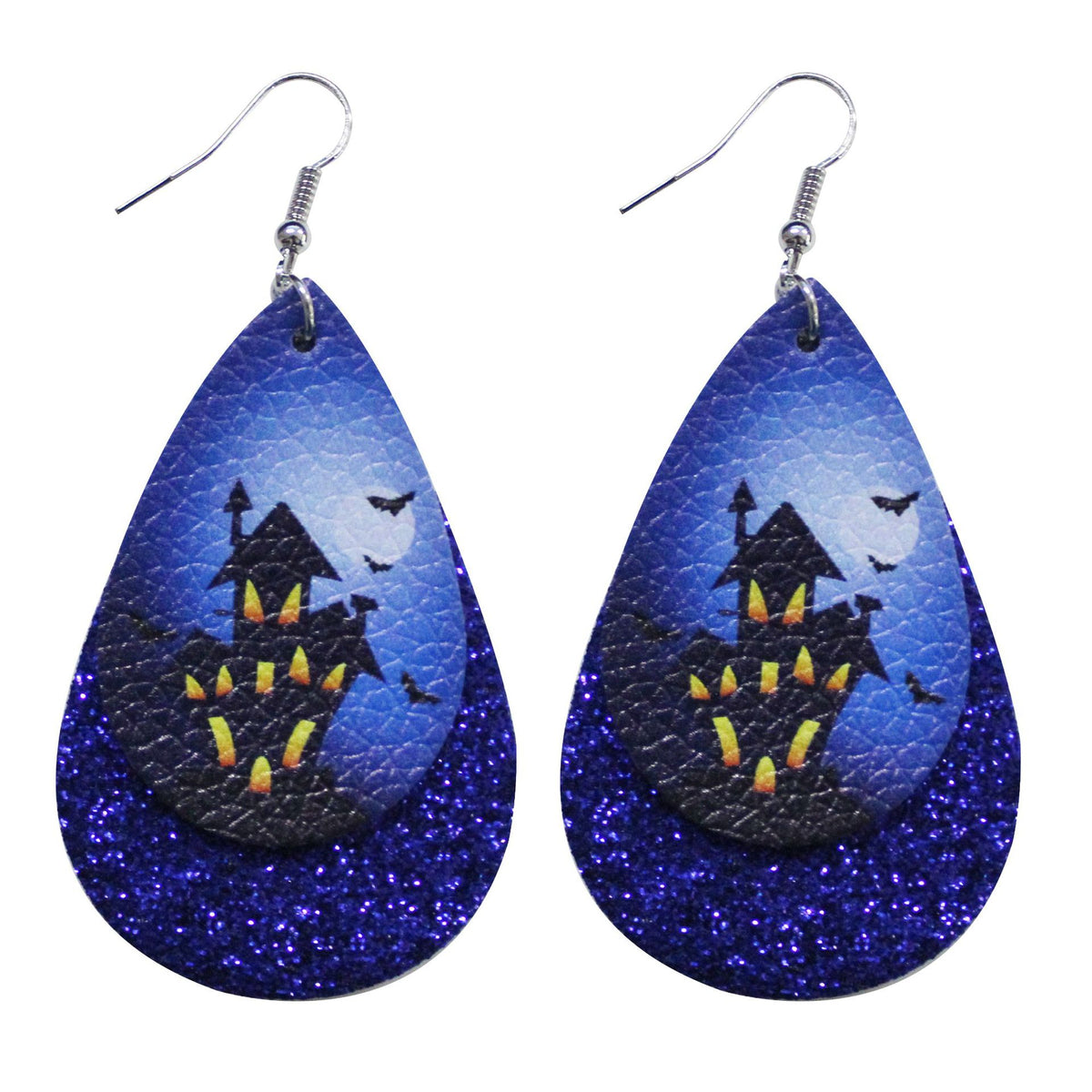 Halloween Leather Water Drop Earrings Fashion Simple Ghost Festival Earrings Personalized Skull Pumpkin Lantern Earrings Factory Hot Sale