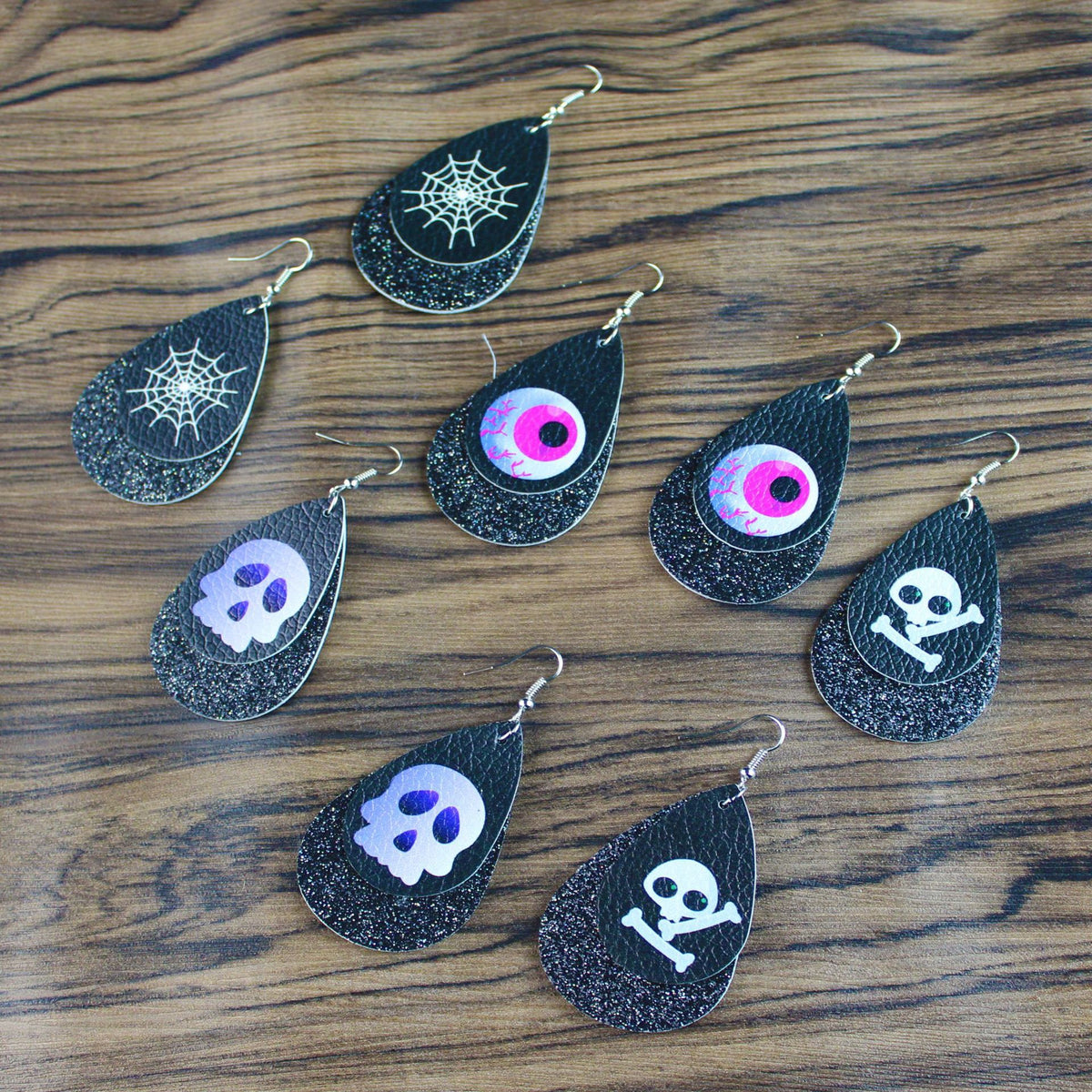 Halloween Leather Water Drop Earrings Fashion Simple Ghost Festival Earrings Personalized Skull Pumpkin Lantern Earrings Factory Hot Sale