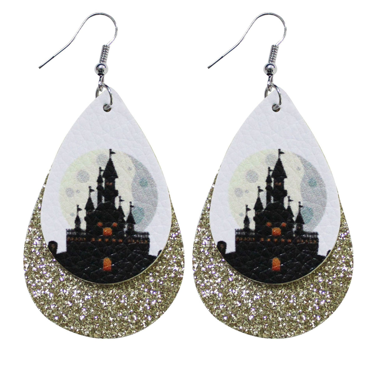 Halloween Leather Water Drop Earrings Fashion Simple Ghost Festival Earrings Personalized Skull Pumpkin Lantern Earrings Factory Hot Sale