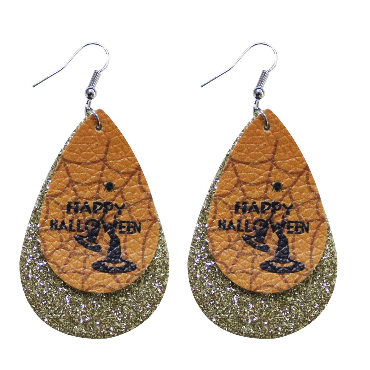 Halloween Leather Water Drop Earrings Fashion Simple Ghost Festival Earrings Personalized Skull Pumpkin Lantern Earrings Factory Hot Sale