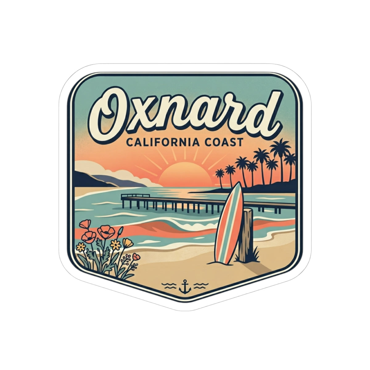 Oxnard Kiss-Cut Stickers