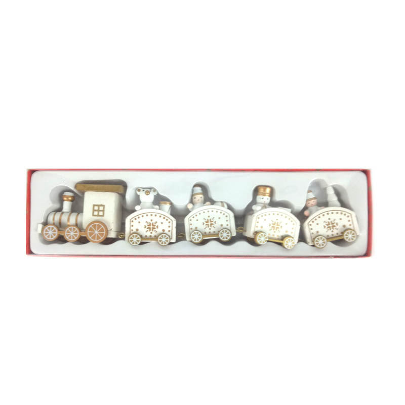 Strict selection of Christmas decorations cartoon creative children's Christmas gifts small train wooden window desktop ornaments