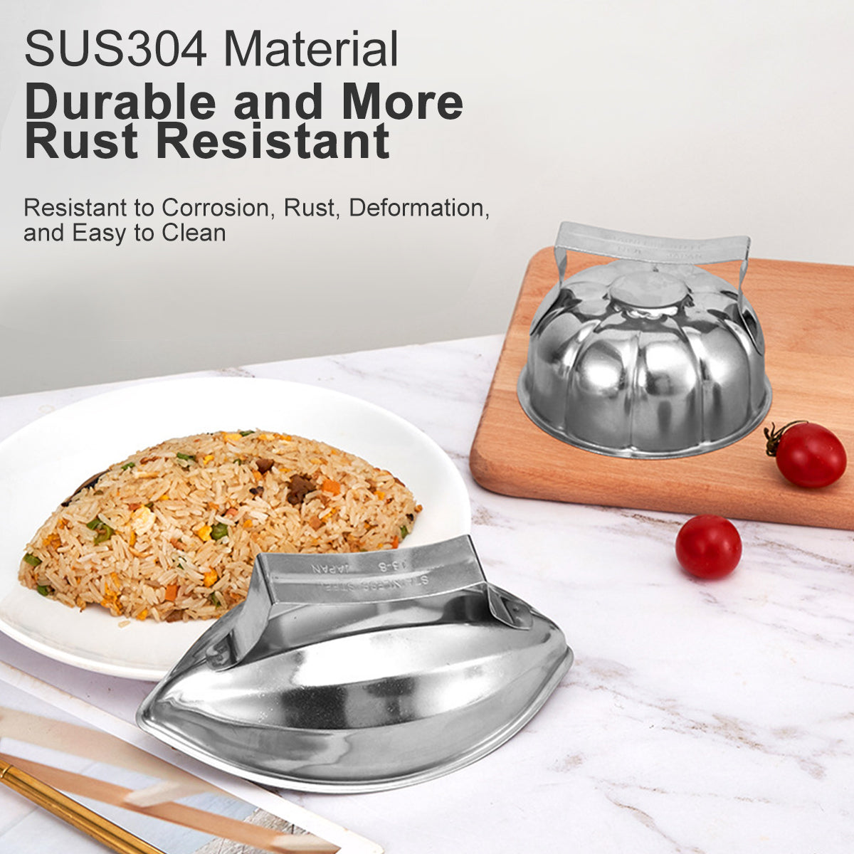 Omurice Mold Japanese-Style 304 Stainless Steel Boat-Shaped Egg-Wrapped Rice Mold DIY Sushi Making Mold Kitchen Gadgets
