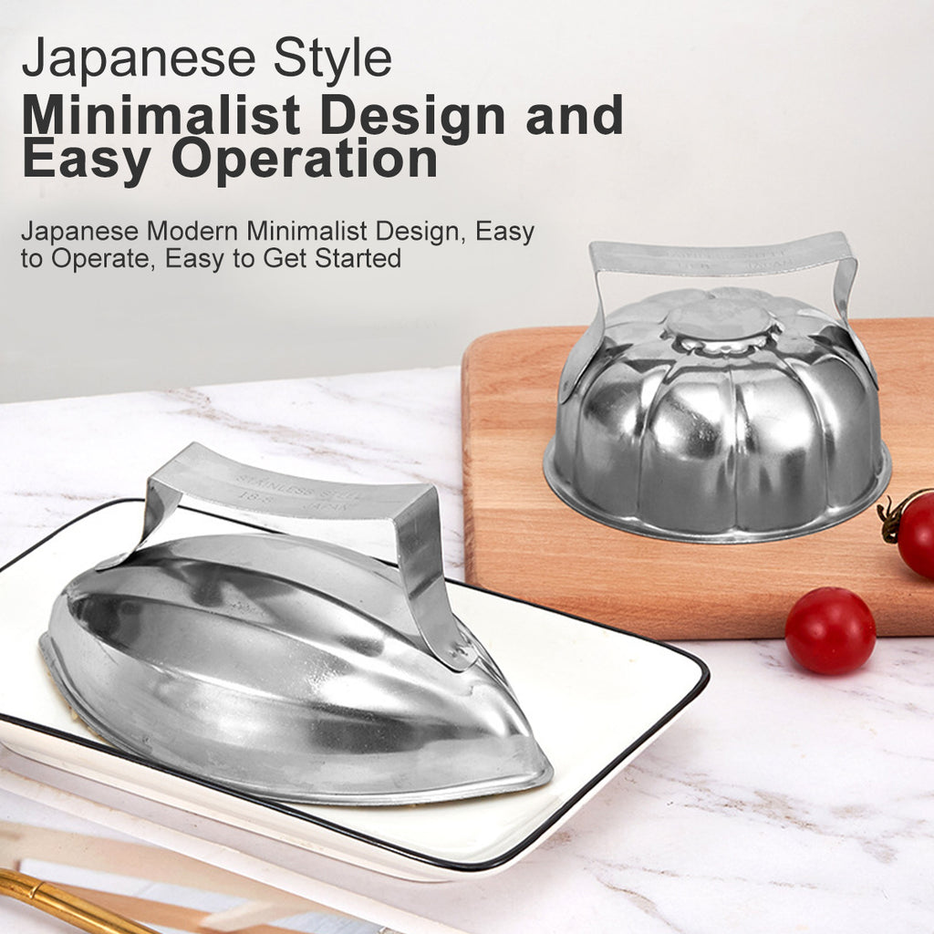 Omurice Mold Japanese-Style 304 Stainless Steel Boat-Shaped Egg-Wrapped Rice Mold DIY Sushi Making Mold Kitchen Gadgets
