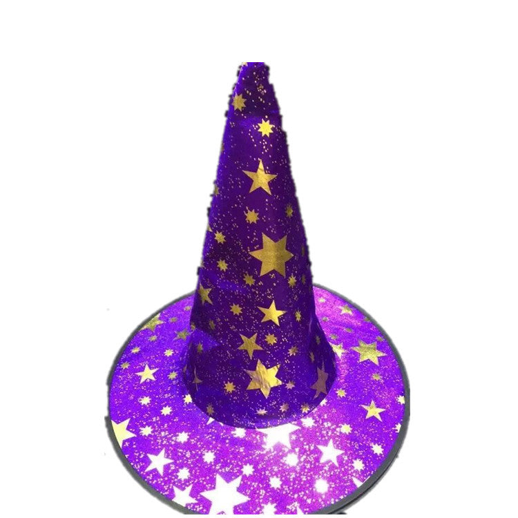 Hawei Halloween adult children's performance witch hat fancy dress dance performance black pointed hat five-star witch hat