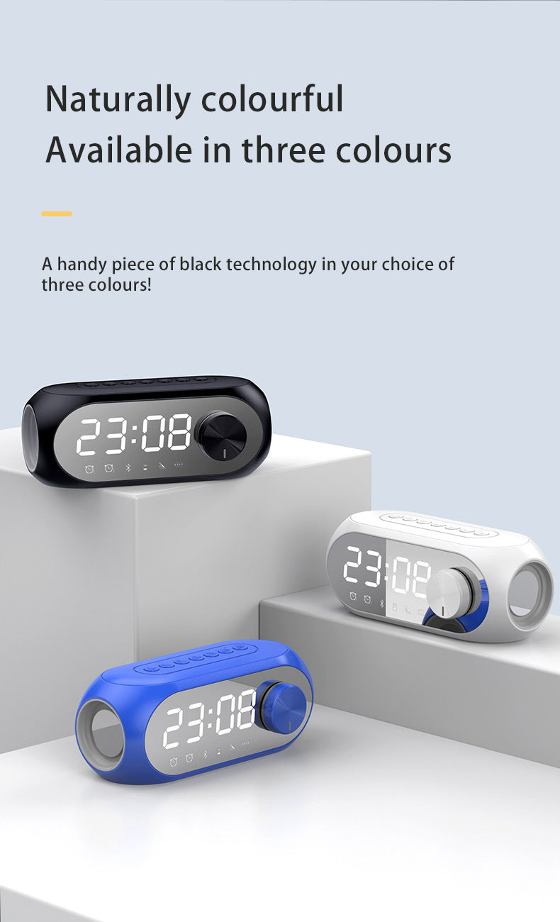 RGB Wireless Bluetooth Speaker Subwoofer Alarm Clock FM Radio Clock USB Charging Electronic Clock Home Desktop Mirror Decoration