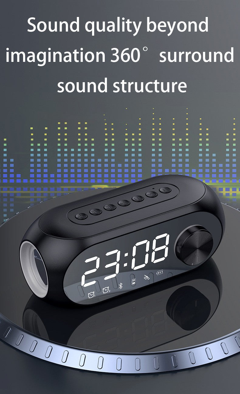 RGB Wireless Bluetooth Speaker Subwoofer Alarm Clock FM Radio Clock USB Charging Electronic Clock Home Desktop Mirror Decoration