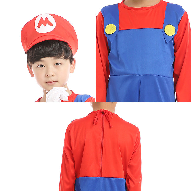 Halloween cosplay Anime Costume Parent Child cosplay Children Mario Clothes Super Mary Costume
