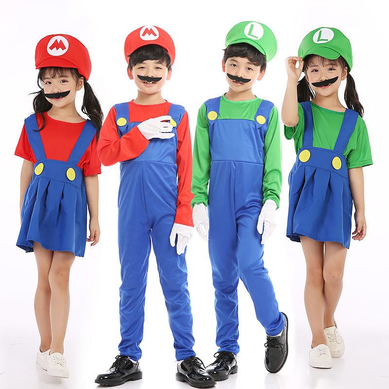 Halloween cosplay Anime Costume Parent Child cosplay Children Mario Clothes Super Mary Costume