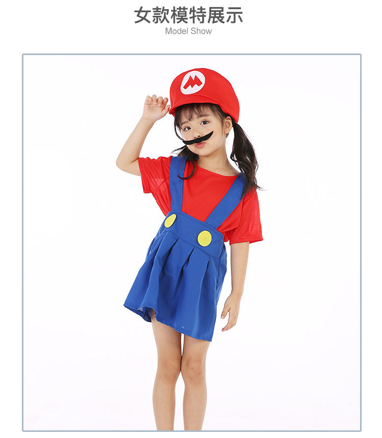 Halloween cosplay Anime Costume Parent Child cosplay Children Mario Clothes Super Mary Costume
