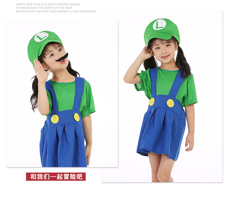 Halloween cosplay Anime Costume Parent Child cosplay Children Mario Clothes Super Mary Costume