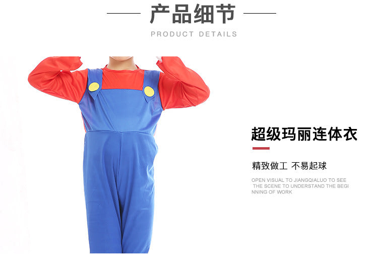 Halloween cosplay Anime Costume Parent Child cosplay Children Mario Clothes Super Mary Costume