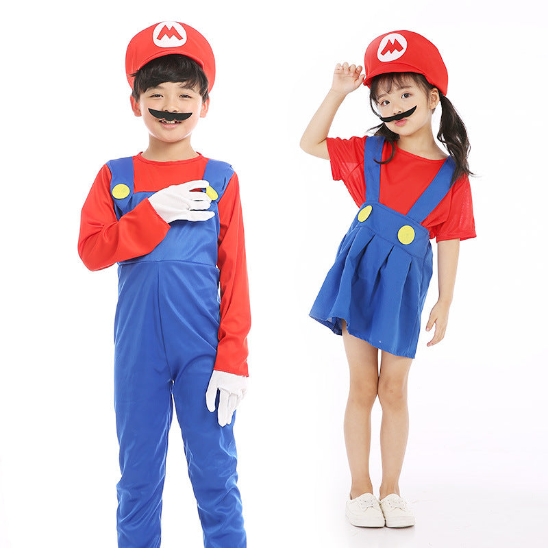 Halloween cosplay Anime Costume Parent Child cosplay Children Mario Clothes Super Mary Costume