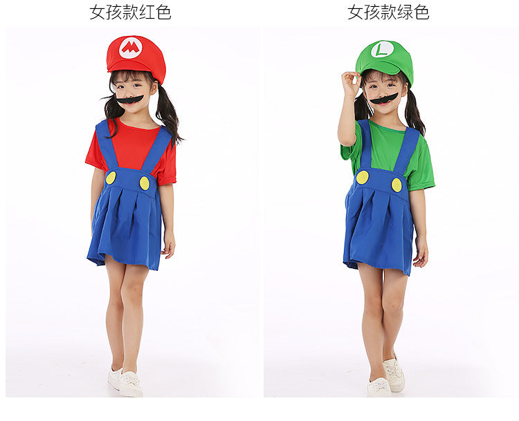 Halloween cosplay Anime Costume Parent Child cosplay Children Mario Clothes Super Mary Costume