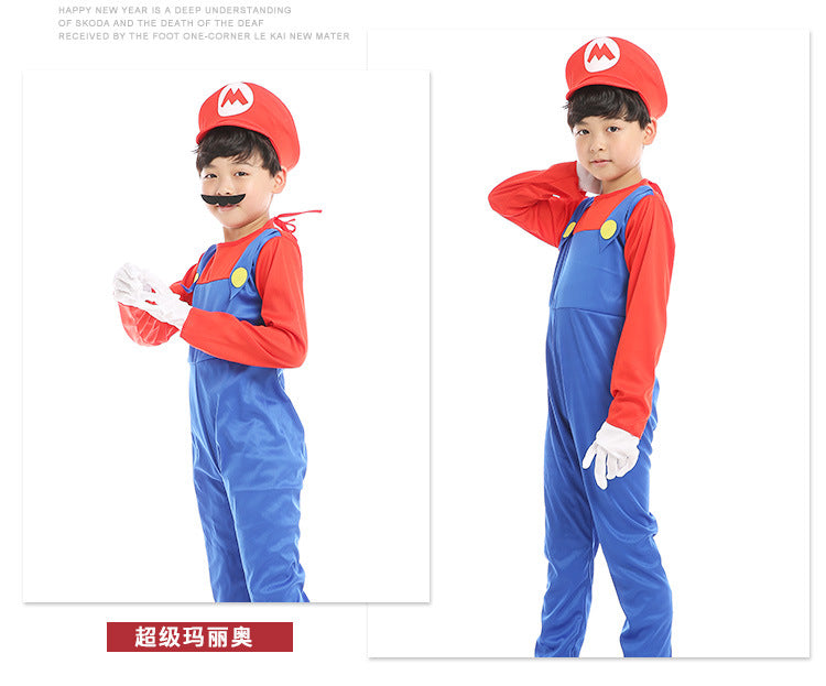 Halloween cosplay Anime Costume Parent Child cosplay Children Mario Clothes Super Mary Costume