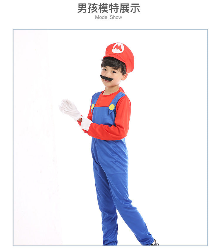 Halloween cosplay Anime Costume Parent Child cosplay Children Mario Clothes Super Mary Costume
