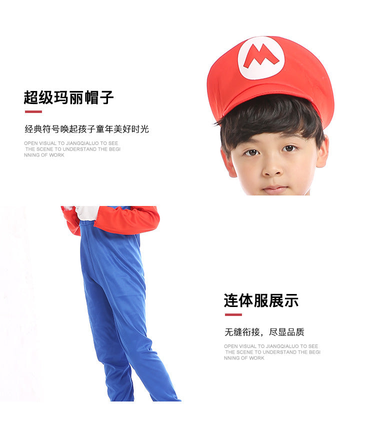 Halloween cosplay Anime Costume Parent Child cosplay Children Mario Clothes Super Mary Costume