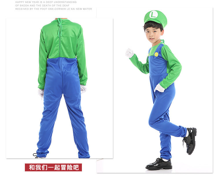 Halloween cosplay Anime Costume Parent Child cosplay Children Mario Clothes Super Mary Costume