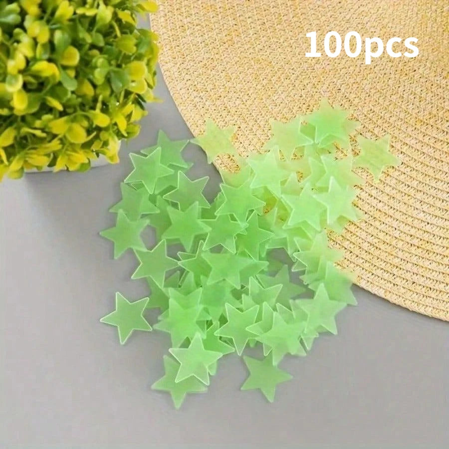 100/200 Pcs Luminous Star Wall Sticker, Suitable for Bedroom, and Wall Decoration, Creating An Exclusive Starry Sky Wall