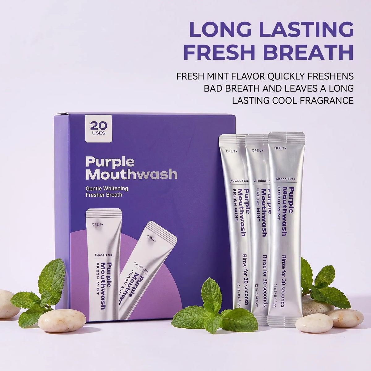 Purple Mouthwash for Teeth Whitening Nano Hydroxyapatite Remove Stains