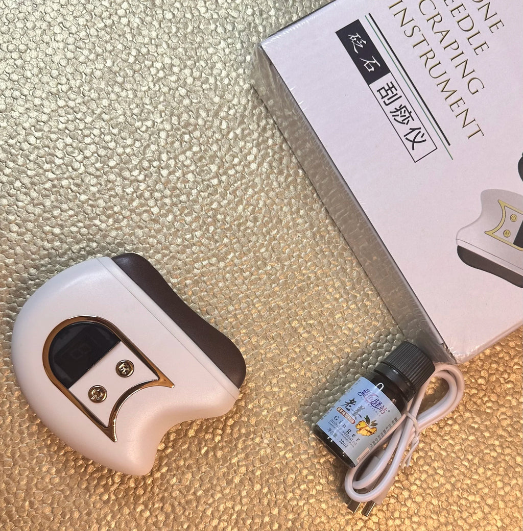 Electric Gua Sha Facial Massager with Red Light Glow