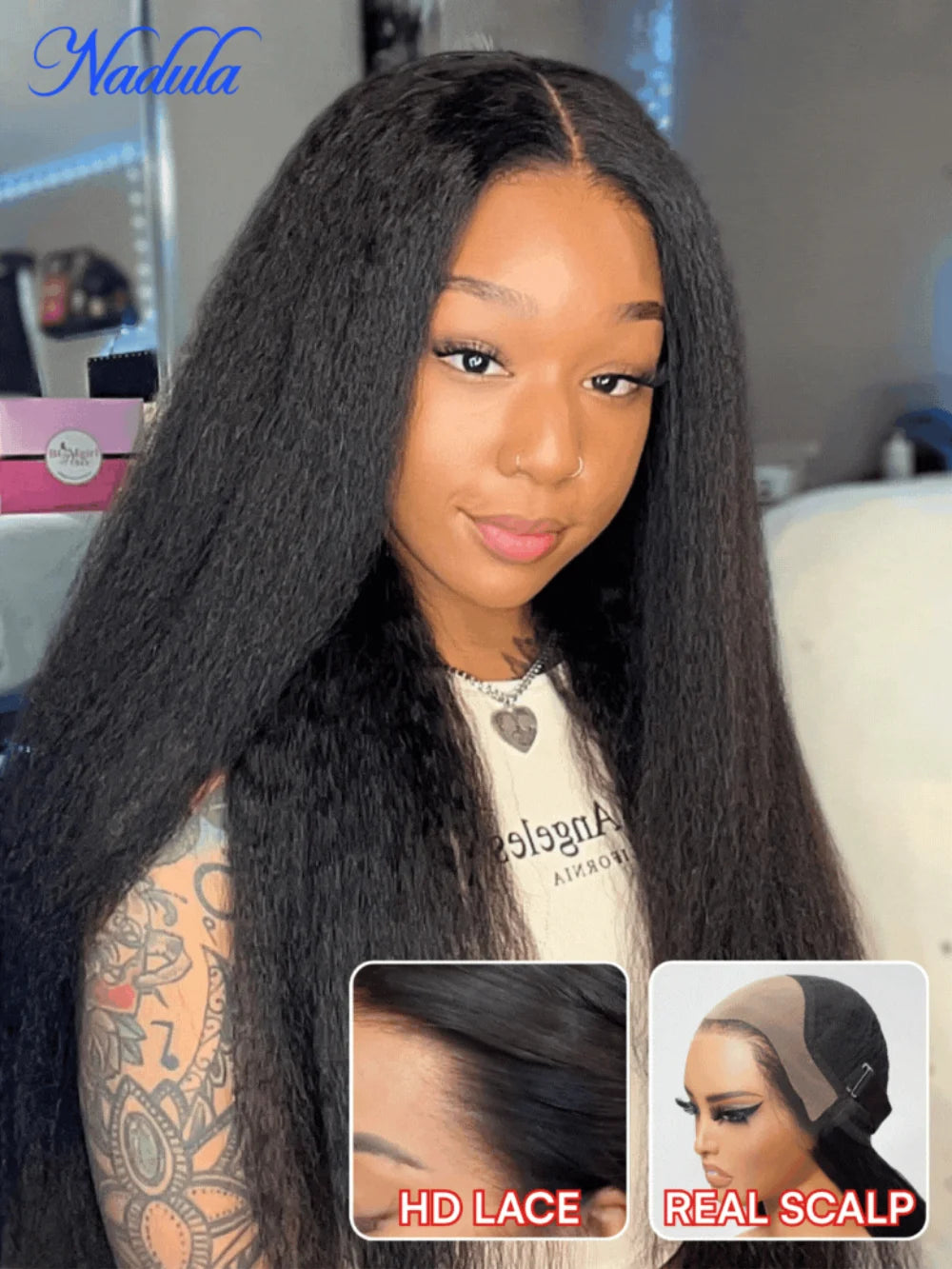 Nadula 13x4 HD Real Scalp Lace Frontal Human Hair Wig Natural