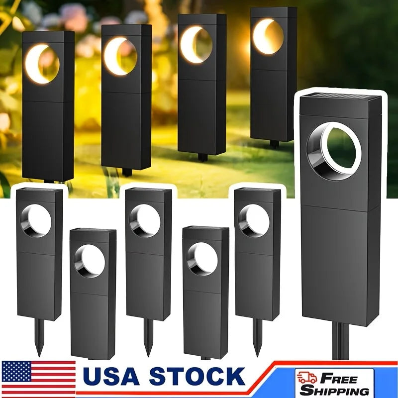 2/6 Pack Solar Pathway Lights Outdoor Waterproof Bright Moon