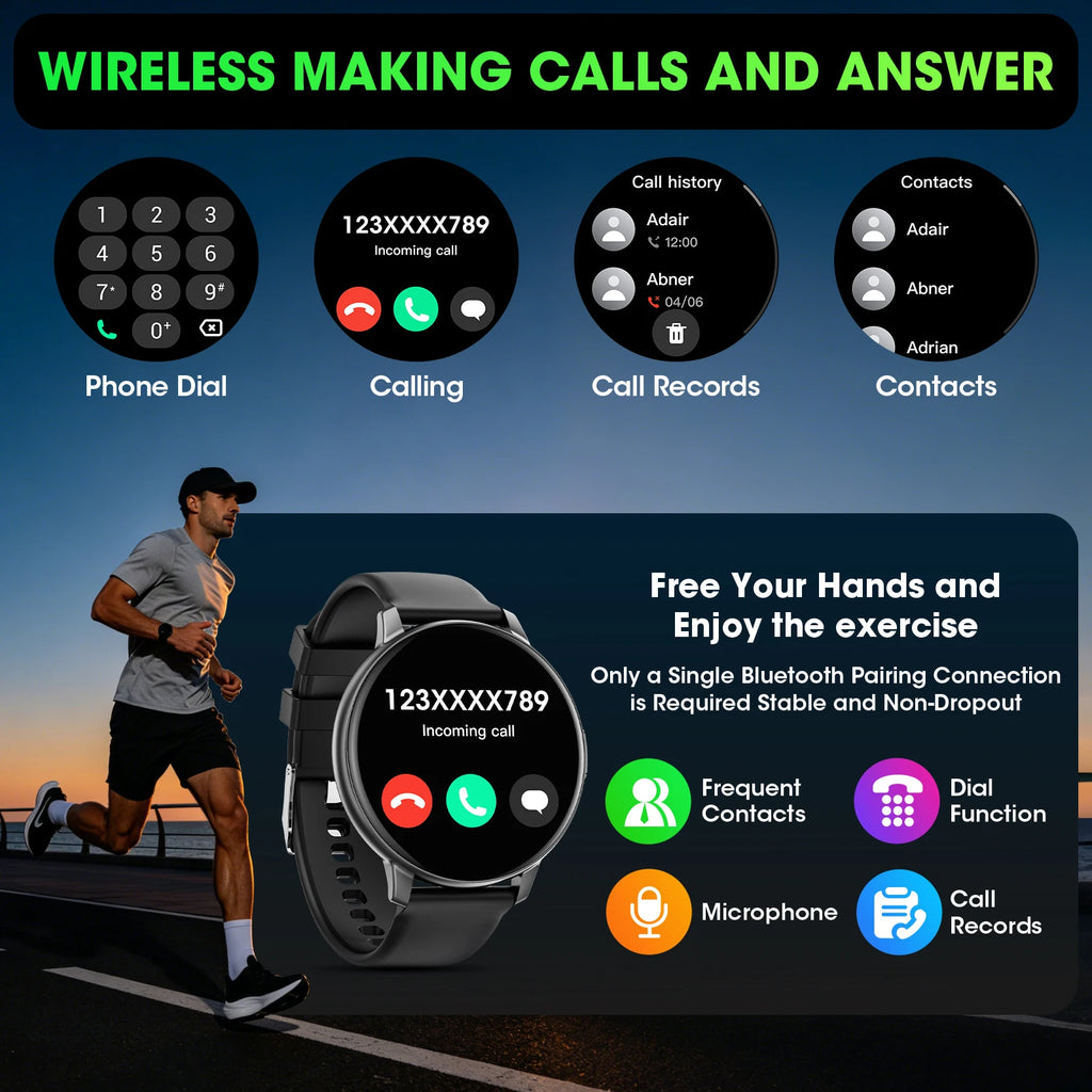 Smart Watch Bluetooth Call 1.38" Full Touch Screen Fitness
