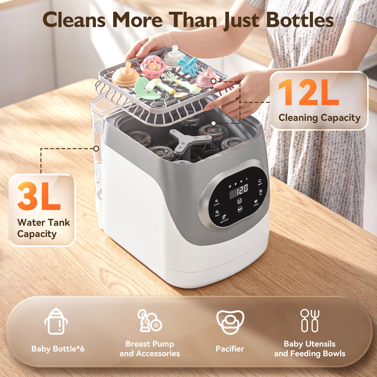 All-in-One Baby Bottle Washer Sterilizer Dryer