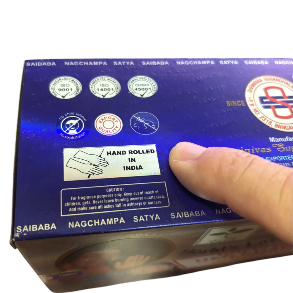 Incense Complete Boxes Satya Nag Champa Original, Goloka Agarbathi Palo Santo Reiki Cinnamon Money Lavender Rose Natural Rosemary Namaste Patchouli Tulsi Cones (Handmade in India) + Gift Burner