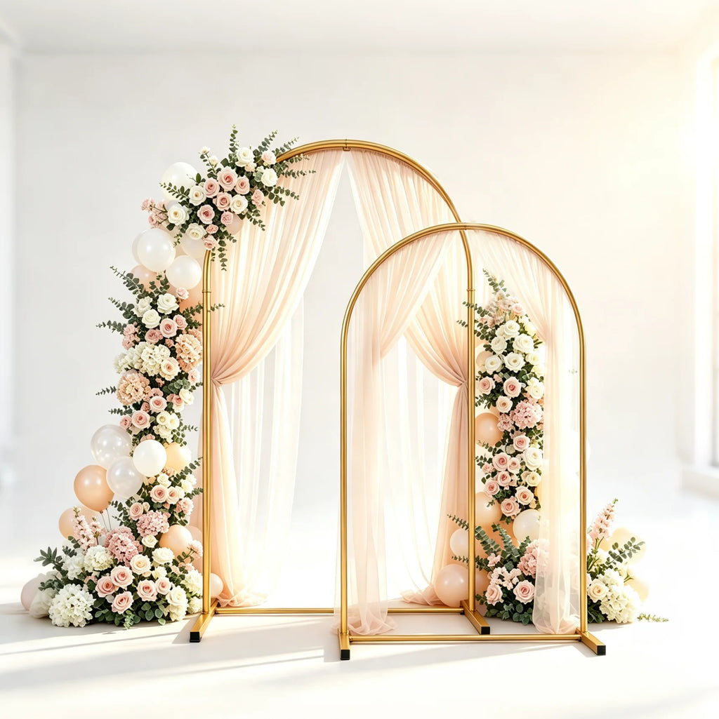 Gold Metal Wedding Arch Backdrop Stand 6FT &amp;7.2FT Heavy‑Duty