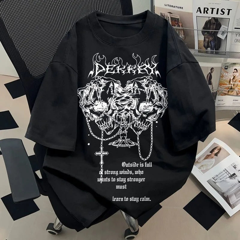 2000s Yabi Hottie Gothic Dark Vintage Tops Subculture Y2K Print