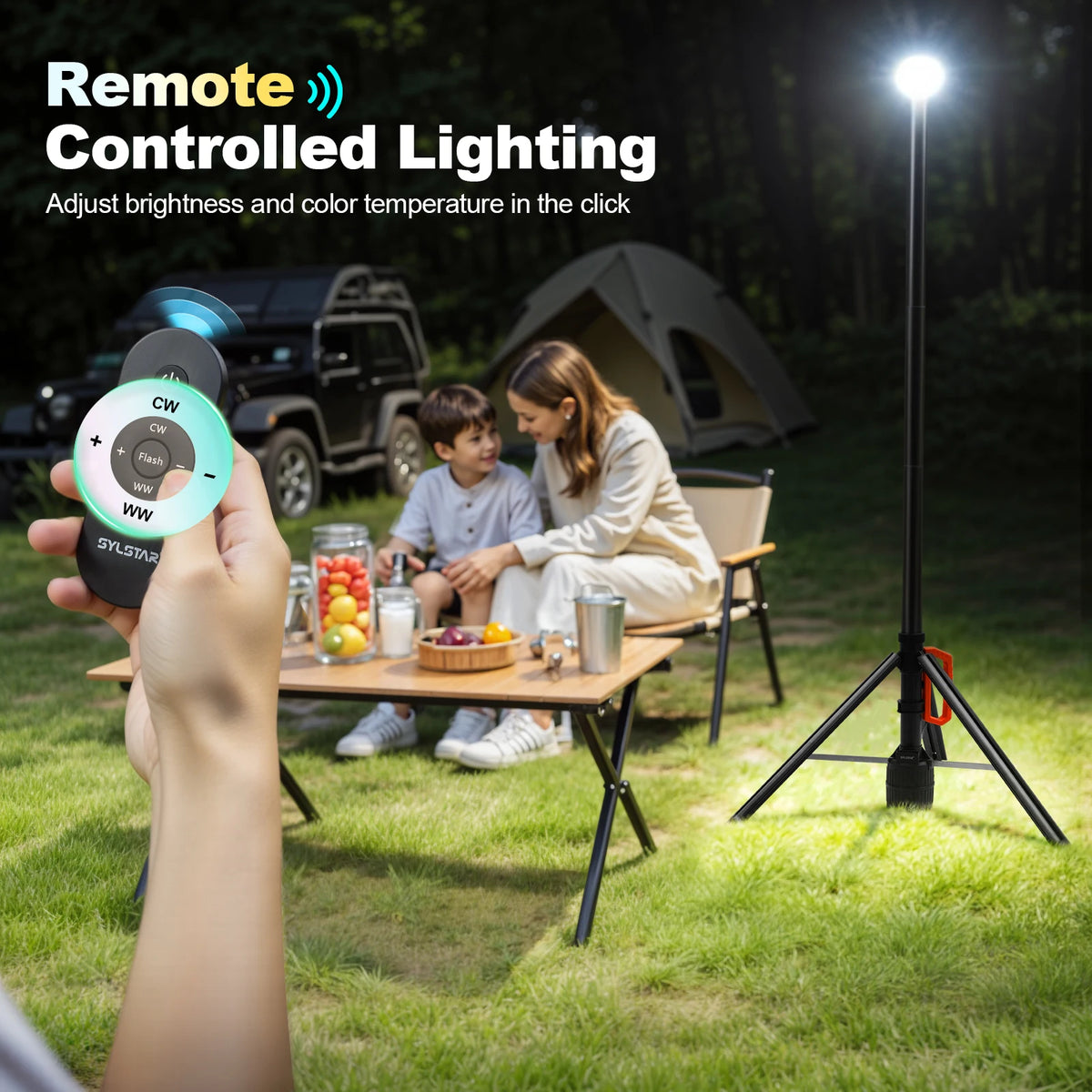360° Rechargeable Work Light Remote Control 8.4Ft Max Height