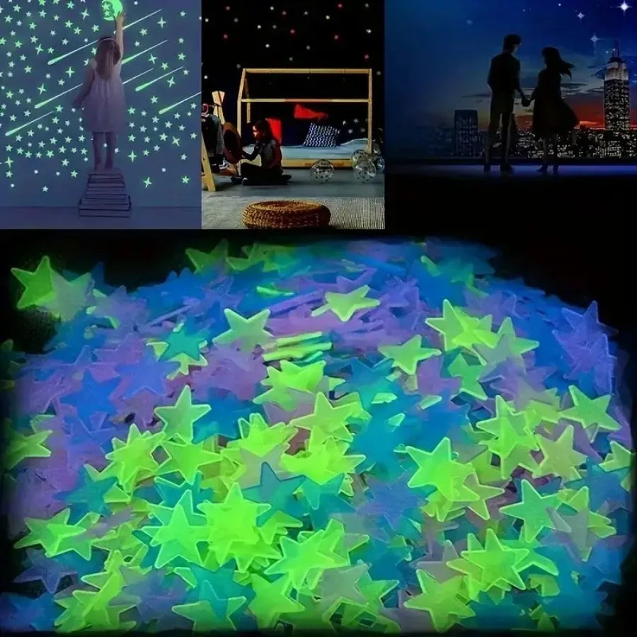 100/200 Pcs Luminous Star Wall Sticker, Suitable for Bedroom, and Wall Decoration, Creating An Exclusive Starry Sky Wall