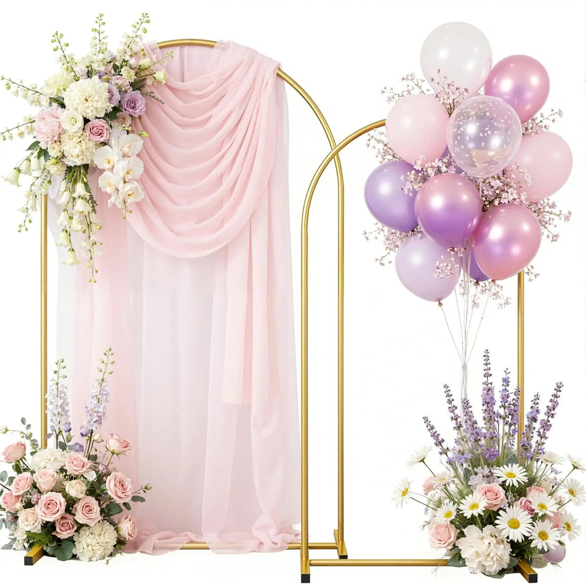 Gold Metal Wedding Arch Backdrop Stand 6FT &amp;7.2FT Heavy‑Duty