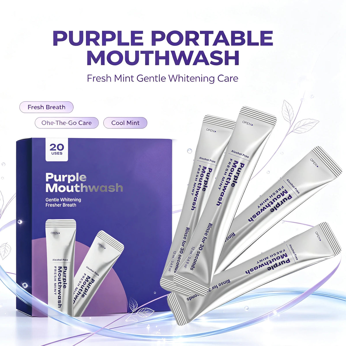 Purple Mouthwash for Teeth Whitening Nano Hydroxyapatite Remove Stains