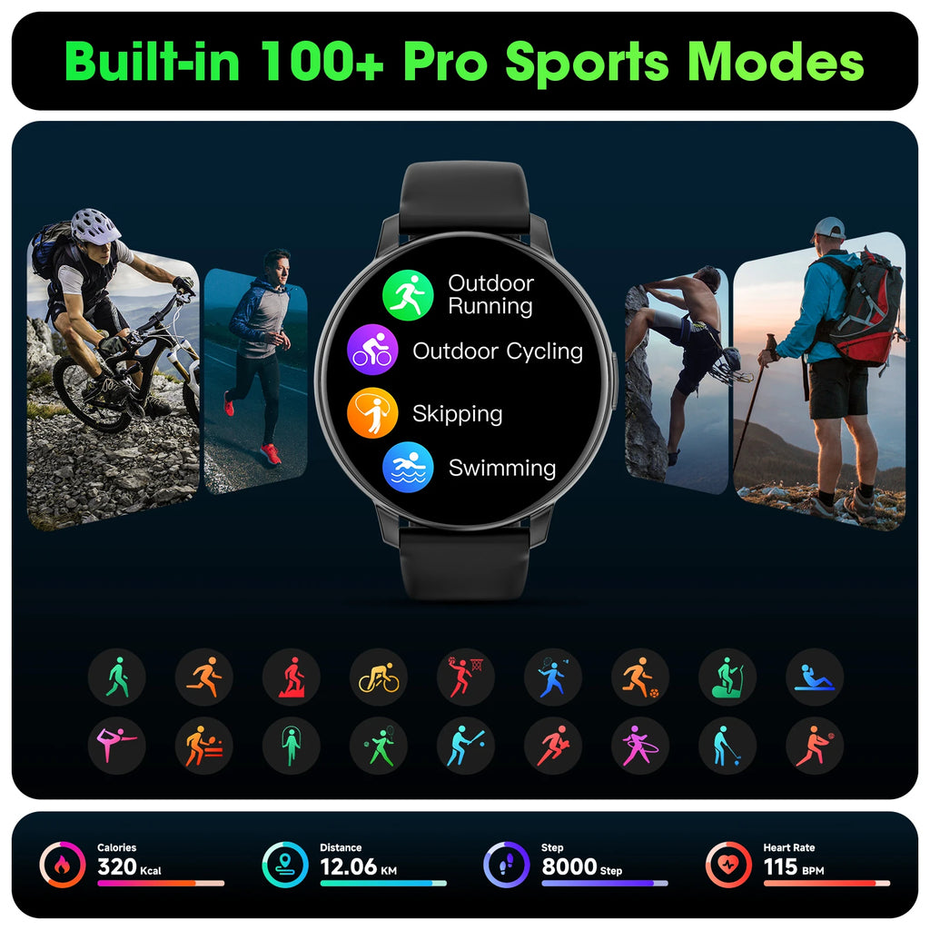Smart Watch Bluetooth Call 1.38" Full Touch Screen Fitness