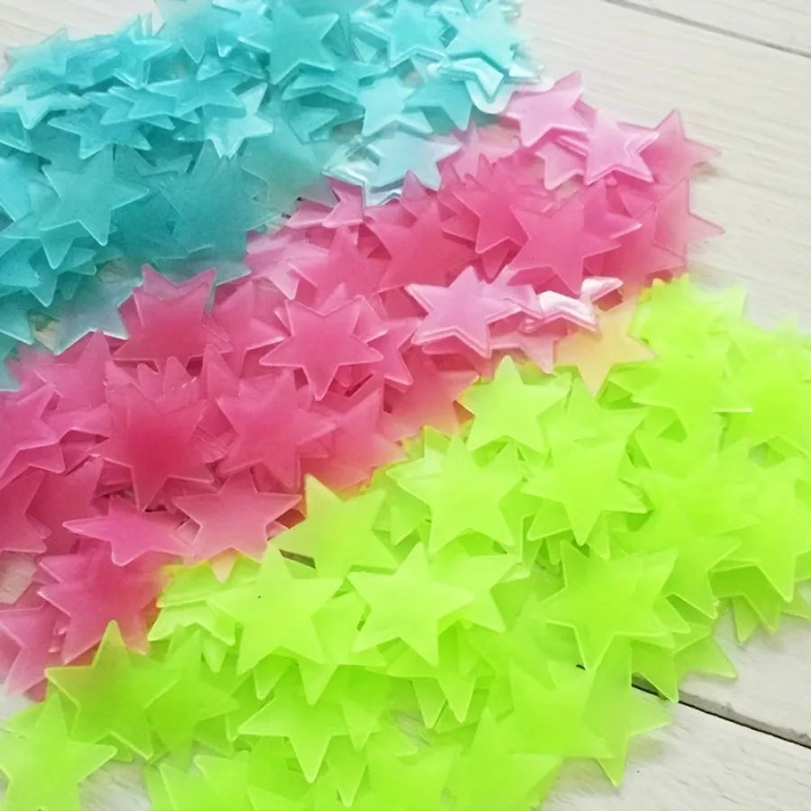 100/200 Pcs Luminous Star Wall Sticker, Suitable for Bedroom, and Wall Decoration, Creating An Exclusive Starry Sky Wall