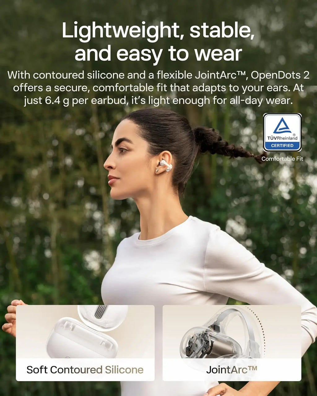SHOKZ OpenDots 2 Open-Ear Clip-On Earbuds with Upgraded Dolby