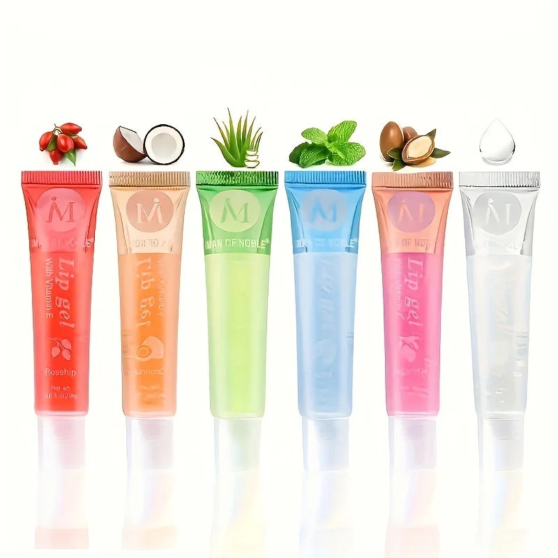 Set, Moisturizing Clear Lip Gloss, VE, Rosehip, Argan, Peppermintaloe