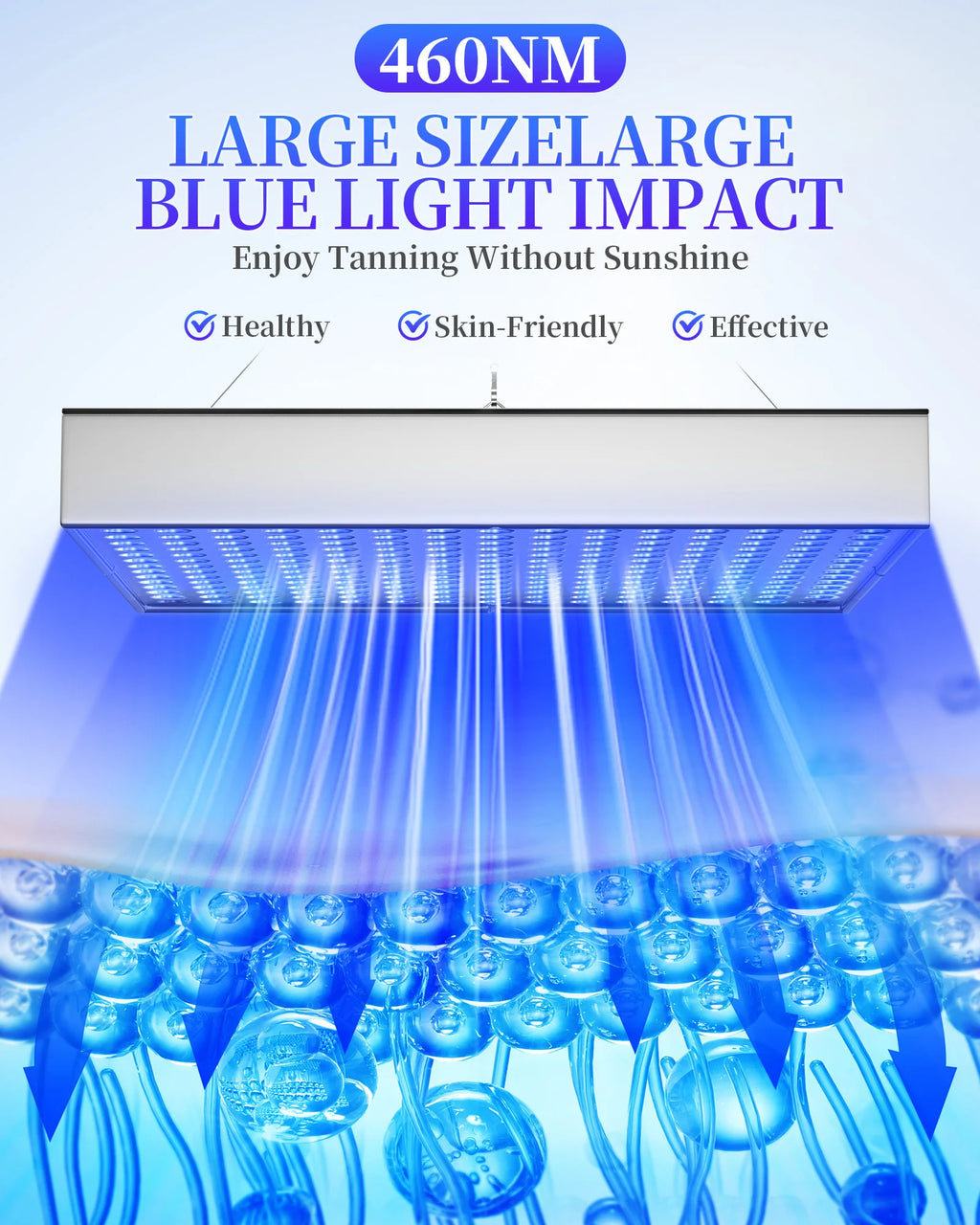 225LED Tanning Lamp 460nm Blue Light Therapy Device Tanning Machine for Body Face Sunless Tanning Light Home Use Portable Skin Care Beauty Equipment