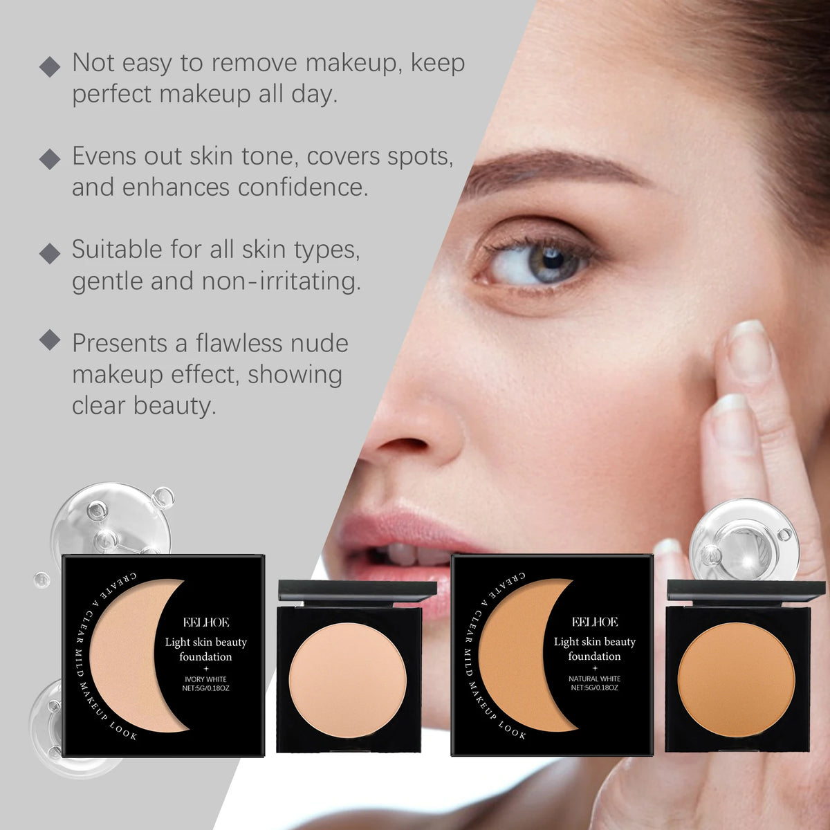 Vitamin E Light Skin Beauty Foundation Hyaluronic Acid Moisturizing