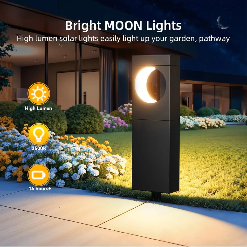2/6 Pack Solar Pathway Lights Outdoor Waterproof Bright Moon