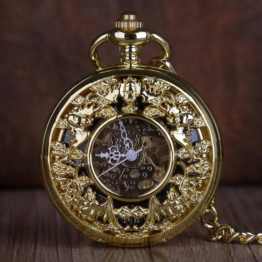 Gold Fashion Luxury Vintage Mechanical Pocket Watch Personalised Hollow