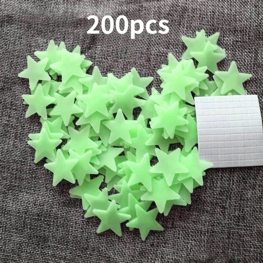 100/200 Pcs Luminous Star Wall Sticker, Suitable for Bedroom, and Wall Decoration, Creating An Exclusive Starry Sky Wall
