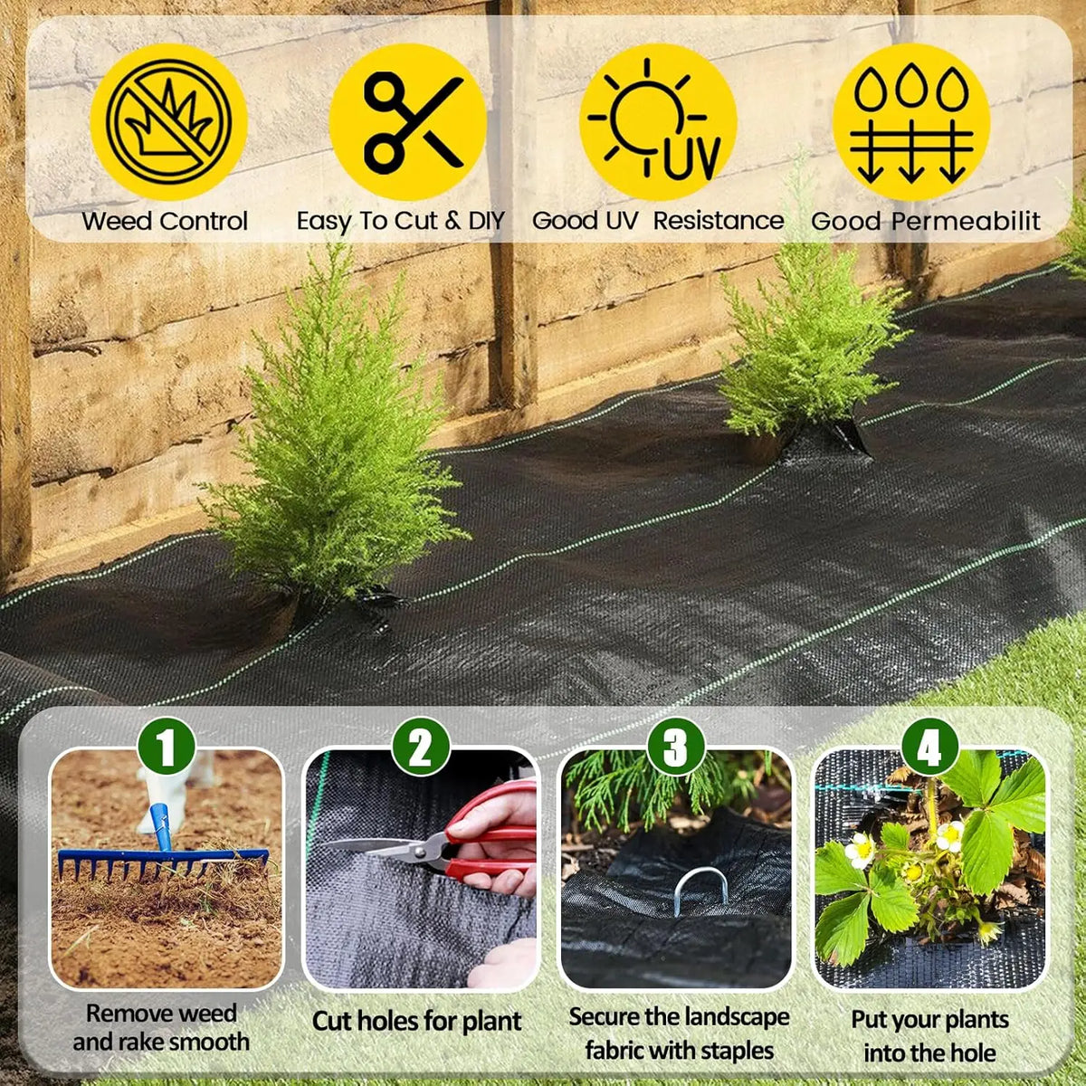 Heavy Duty Weed Barrier Landscape Fabric